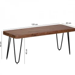 Sitzbank 120x40x45 cm, Akazie^Wohnling Clearance