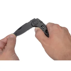 Wolfcraft Freizeitmesser mit klappbarer gezahnter Klinge