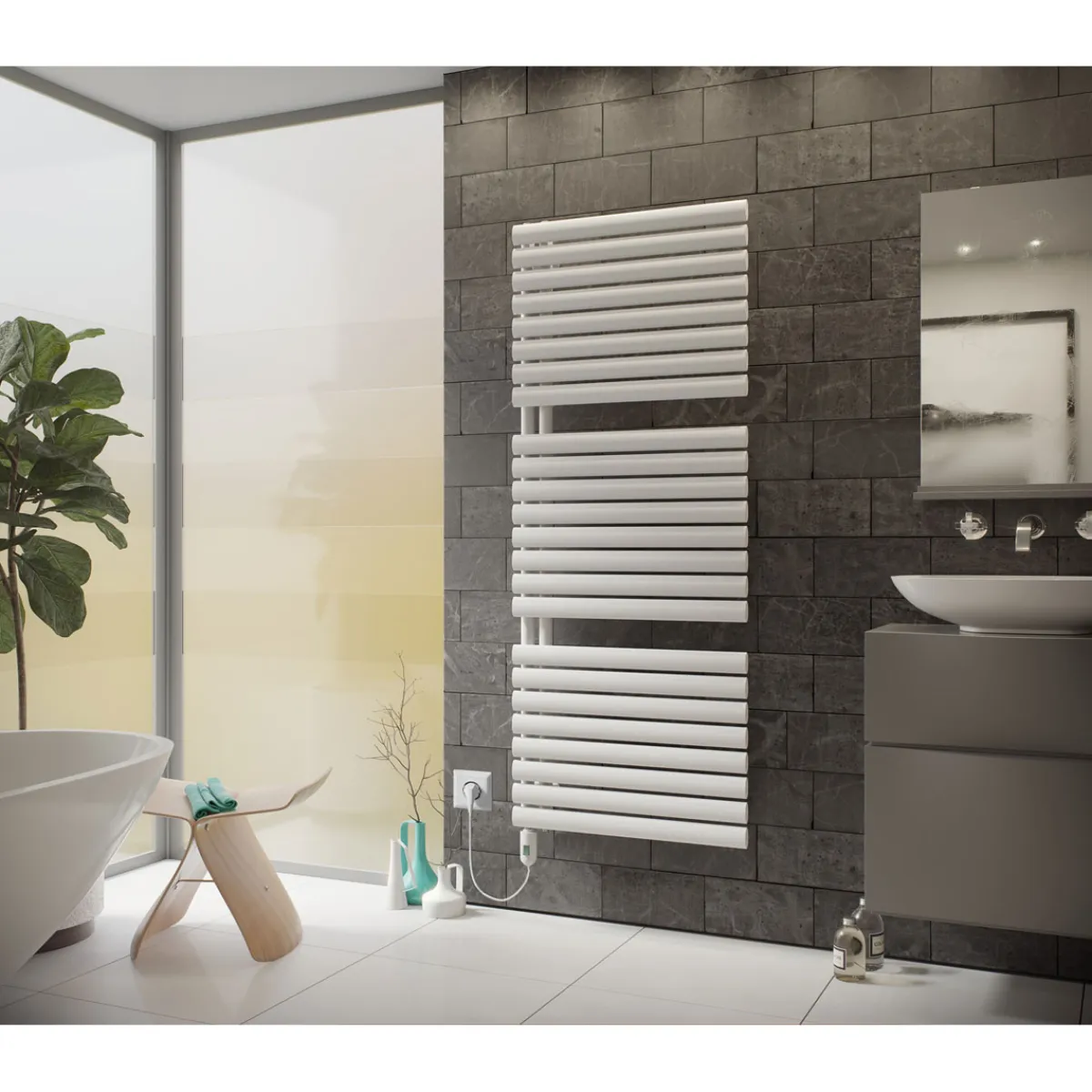 Elektrischer Handtuchwärmer Fortuna-Open 1802 x 600 mm 900 Watt Typ 2 Weiß*Ximax Best