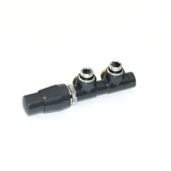 Heizkörper Zubehör Mittenanschlussgarnitur Twins Eck Eck-Ausführung 15 mm Anthrazit*Ximax