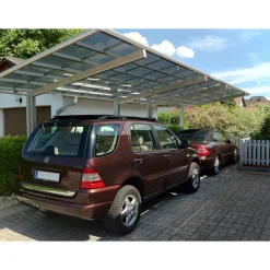 Ximax Carport Alu Linea 80 Tandem Edelstahl-Look