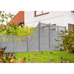 Zaunserie Malmö Abschluss links 90 x 180/90 cm Fichte basaltgrau lasiert* Clearance